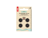 4 Annäh-Druckknöpfe MS schwarz VENO - 18 mm - 210210